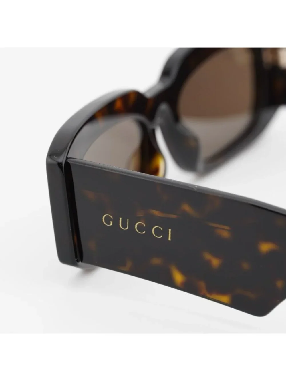 Gucci GG1426S 002 Sunglasses Havana Rectangle Frame, Brown Lenses